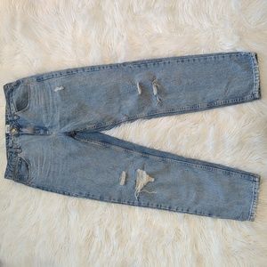 BDG by Urban Outfitters Light Wash Ripped Knee Mom Jeans